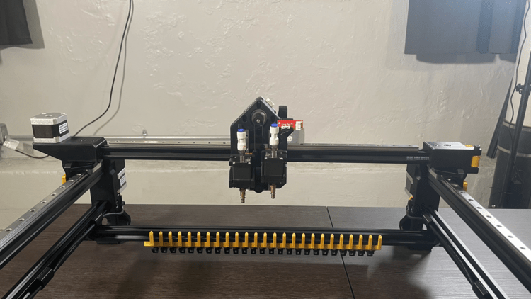 X axis attached to Y gantries